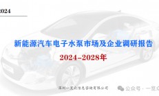 2024-2028年新能源汽车电子水泵市场及企业调研报告