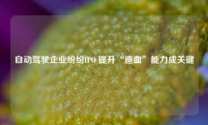 自动驾驶企业纷纷IPO 提升“造血”能力成关键