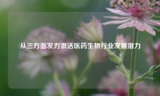 从三方面发力激活医药生物行业发展潜力