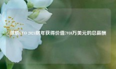 微软CEO 2024财年获得价值7910万美元的总薪酬