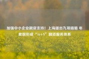 加强中小企业融资支持！上海提出九项措施 年底前形成“16+N”融资服务体系