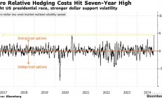 美国总统大选前夕 欧元对冲成本飙升至7年新高