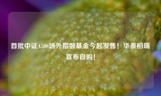 首批中证A500场外指数基金今起发售！华泰柏瑞宣布自购！