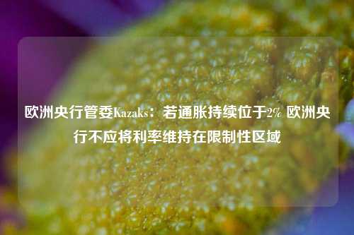 欧洲央行管委Kazaks：若通胀持续位于2% 欧洲央行不应将利率维持在限制性区域