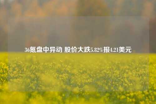 36氪盘中异动 股价大跌5.82%报4.21美元