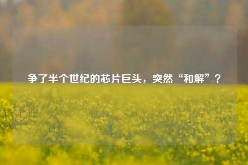 争了半个世纪的芯片巨头，突然“和解”？