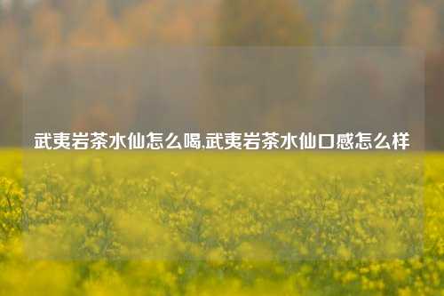 武夷岩茶水仙怎么喝,武夷岩茶水仙口感怎么样