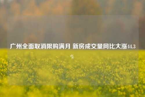 广州全面取消限购满月 新房成交量同比大涨44.3%