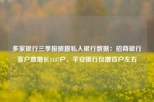 多家银行三季报披露私人银行数据：招商银行客户数增长1147户，平安银行仅增百户左右