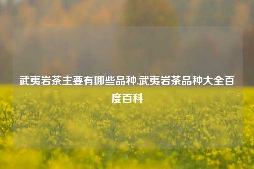 武夷岩茶主要有哪些品种,武夷岩茶品种大全百度百科