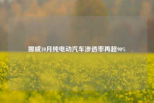 挪威10月纯电动汽车渗透率再超90%