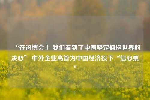 “在进博会上 我们看到了中国坚定拥抱世界的决心” 中外企业高管为中国经济投下“信心票”