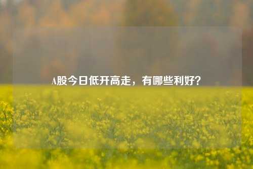 A股今日低开高走，有哪些利好？