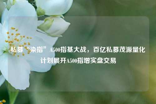 私募“染指”A500指基大战，百亿私募茂源量化计划展开A500指增实盘交易