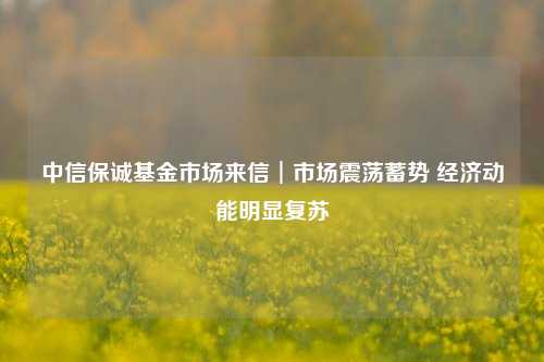 中信保诚基金市场来信︱市场震荡蓄势 经济动能明显复苏