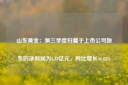 山东黄金：第三季度归属于上市公司股东的净利润为6.83亿元，同比增长46.62%