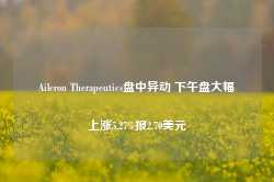 Aileron Therapeutics盘中异动 下午盘大幅上涨5.27%报2.70美元