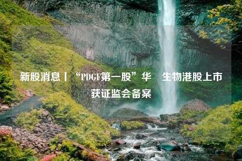 新股消息丨“PDGF第一股”华芢生物港股上市获证监会备案