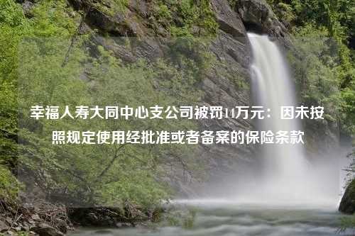 幸福人寿大同中心支公司被罚14万元：因未按照规定使用经批准或者备案的保险条款