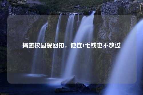 揭露校园餐回扣，他连1毛钱也不放过