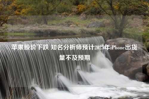 苹果股价下跌 知名分析师预计2025年iPhone出货量不及预期