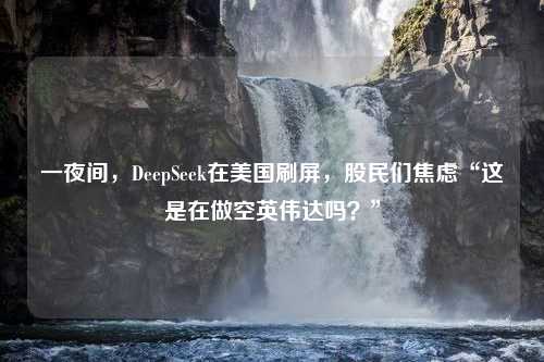 一夜间，DeepSeek在美国刷屏，股民们焦虑“这是在做空英伟达吗？”