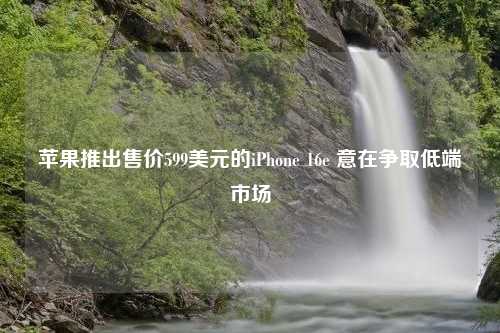 苹果推出售价599美元的iPhone 16e 意在争取低端市场