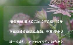 安徽亳州5批次食品抽检不合格，涉及冬瓜荷叶玫瑰茶等3年前，宁夏7岁小女孩一笑走红，后拒百万签约，如今怎么样了？