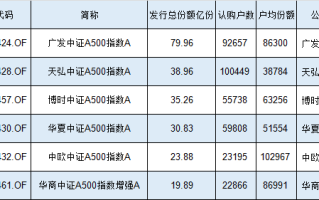 2.3万人买了20亿元，华商中证A500指数增强基金发行规模、认购户数位居同类倒数第一，户均认购8.7万同类第二