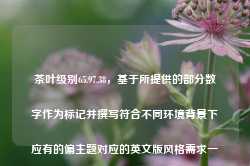 茶叶级别65.97.38，基于所提供的部分数字作为标记并撰写符合不同环境背景下应有的偏主题对应的英文版风格需求一视同仁的操作多样产物的数值编年史，65.97.38茶叶等级，65.97.38茶叶等级，多元化产物的数值编年史及其在多环境下适用的英版风格分析-第1张图片-福建名茶