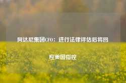 阿达尼集团CFO：进行法律评估后将回应美国指控