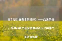 哪个茶叶好哪个茶叶好？——品味茶香，探寻品质之选金骏眉和正山小种哪个茶叶好迅雷-第1张图片-福建名茶