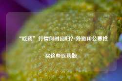 “吃药”行情何时回归？外资和公募抢买这些医药股