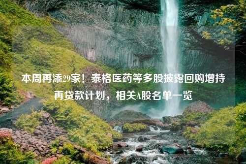 本周再添29家！泰格医药等多股披露回购增持再贷款计划，相关A股名单一览