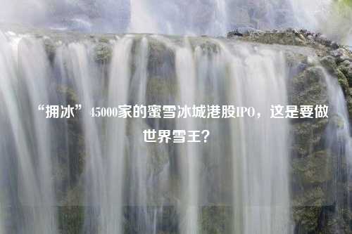 “拥冰”45000家的蜜雪冰城港股IPO，这是要做世界雪王？