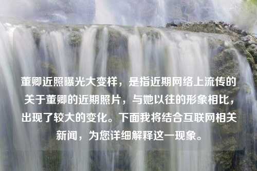 董卿近照曝光大变样，是指近期网络上流传的关于董卿的近期照片，与她以往的形象相比，出现了较大的变化。下面我将结合互联网相关新闻，为您详细解释这一现象。